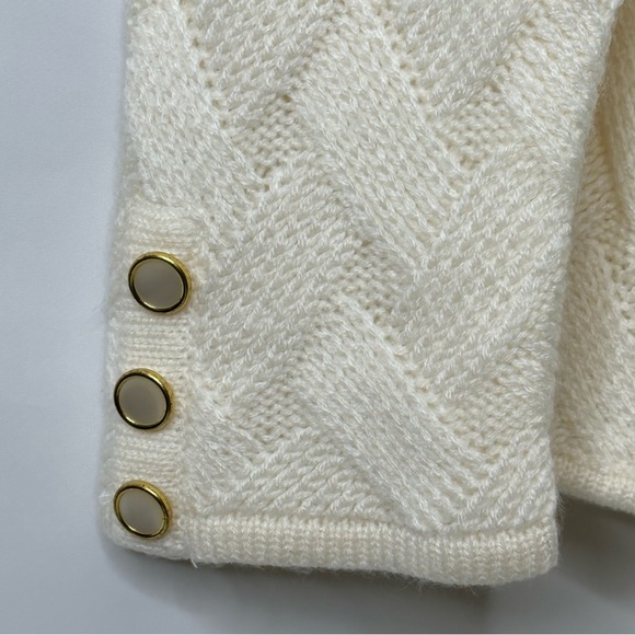 Vintage Woven Cardigan Sz L Quilted Knit Pearl Button Front Sweater Grannycore - Picture 7 of 14